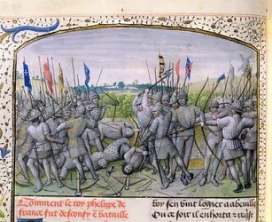 Ms 659 f.255 r. Die Schlacht von Crecy im Jahr 1346, 1477
